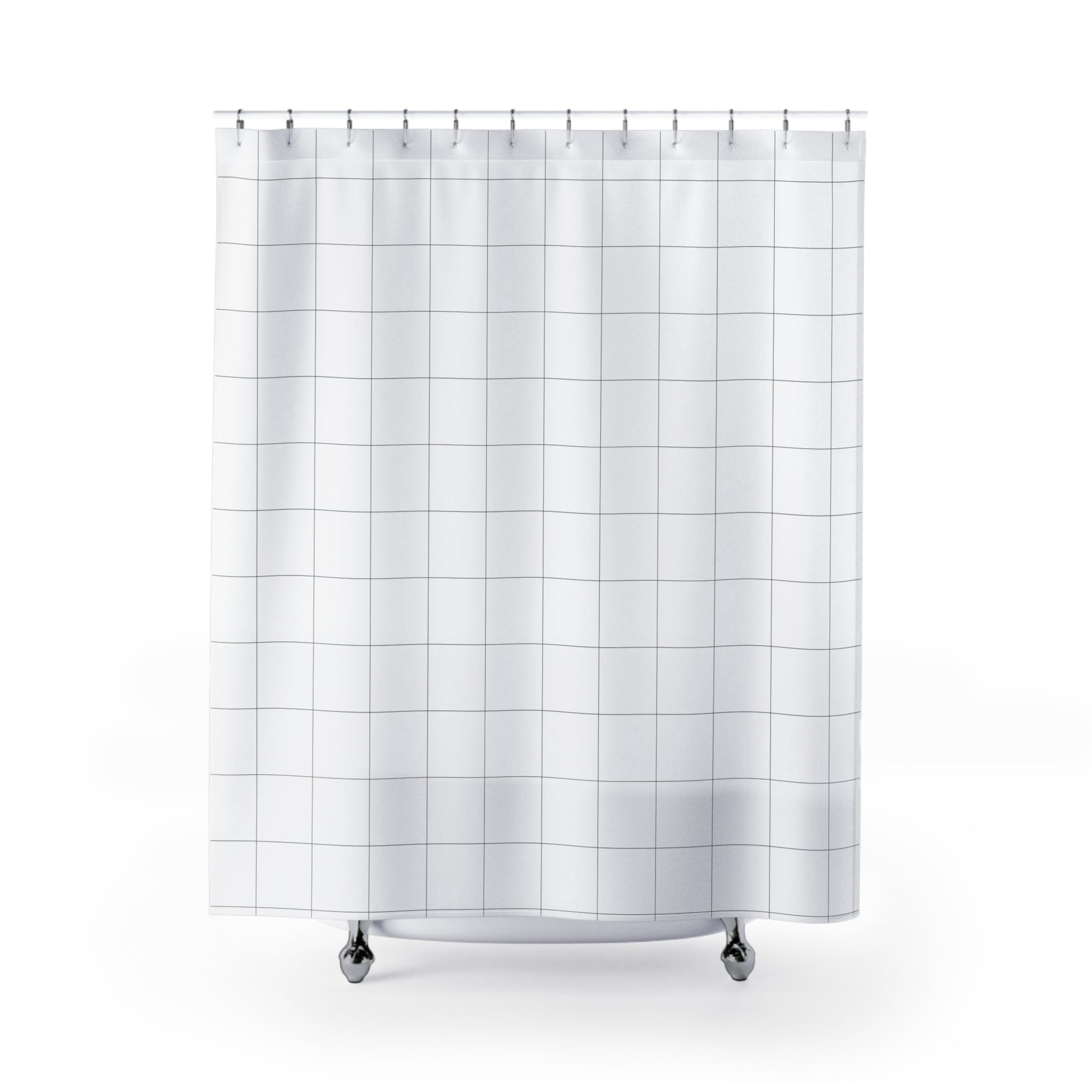 Black and White Windowpane Check Shower Curtain