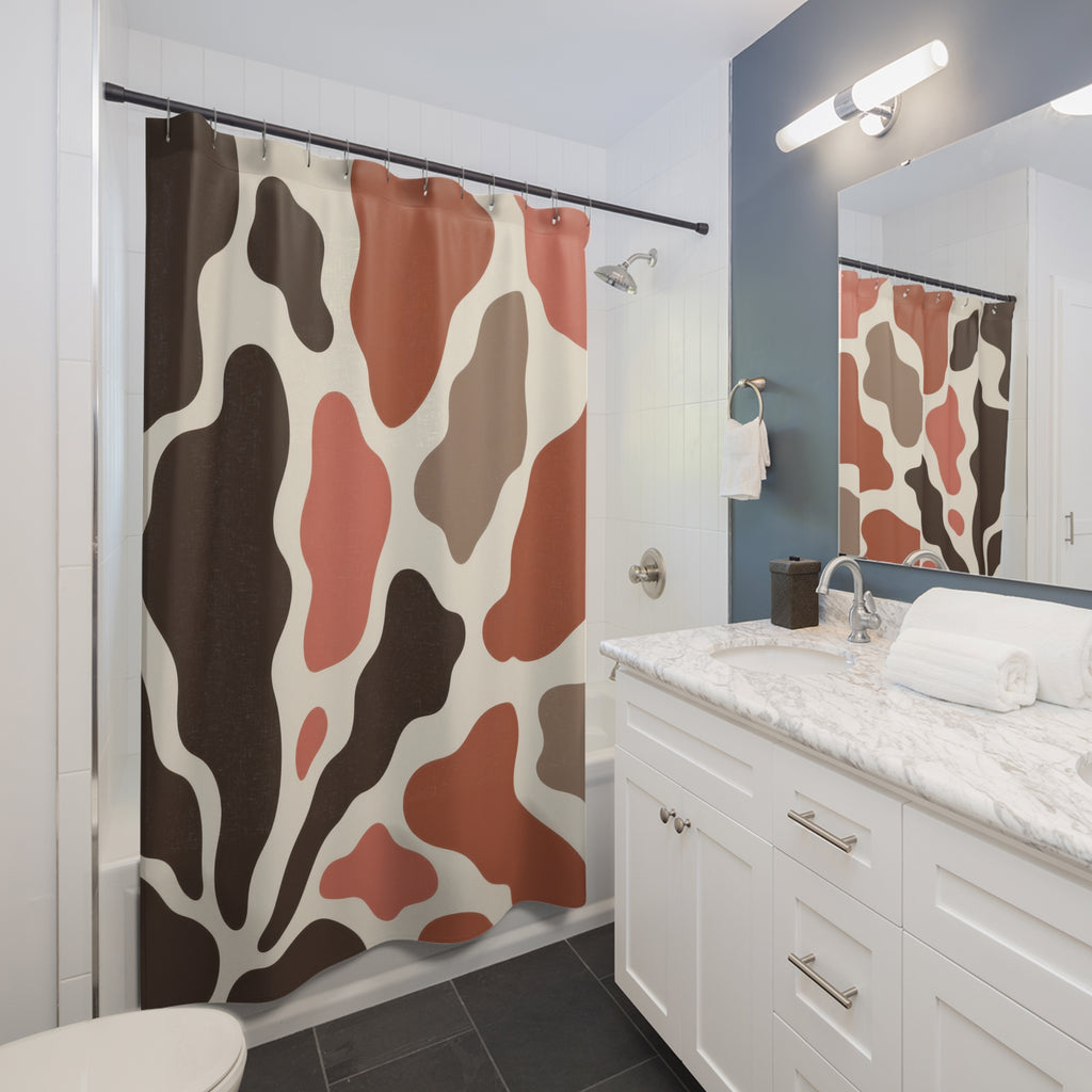 Terracotta & Cocoa Cowhide Shower Curtain