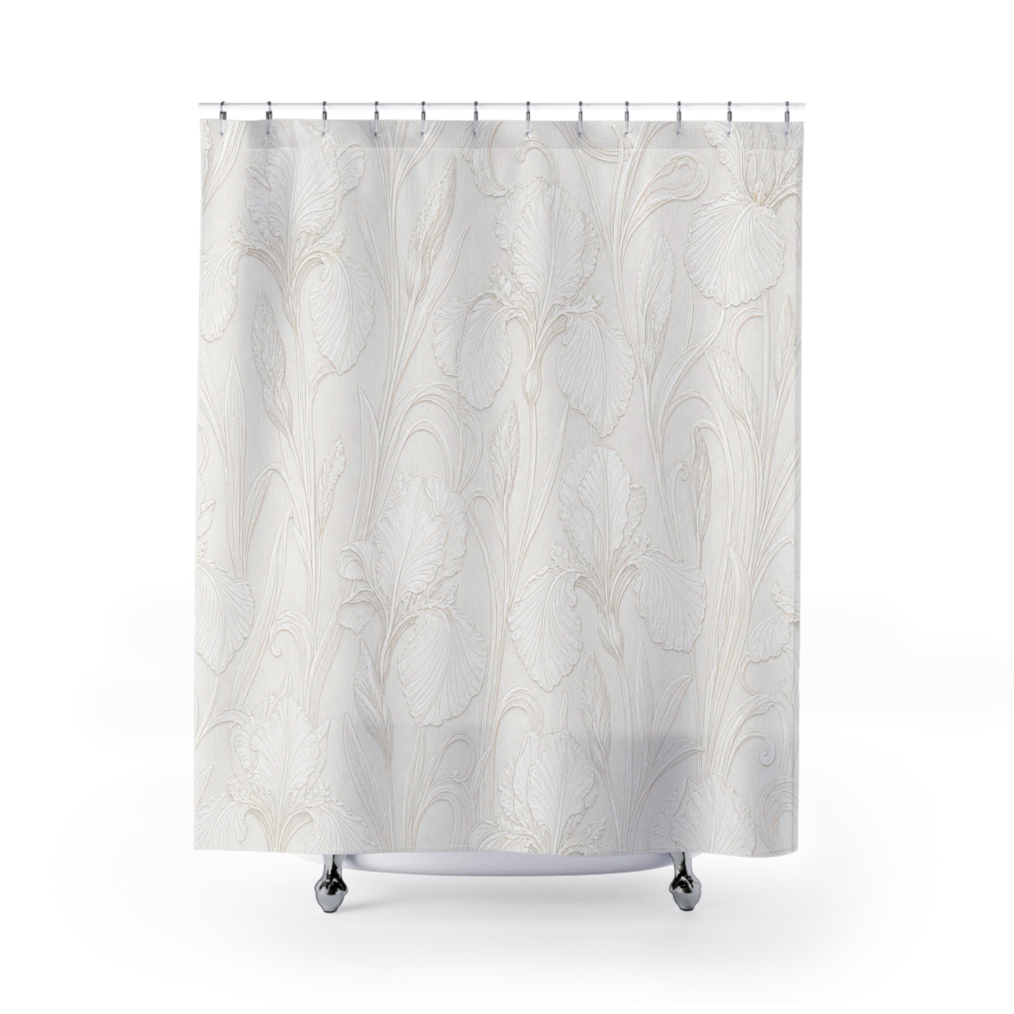 White Iris Shower Curtain