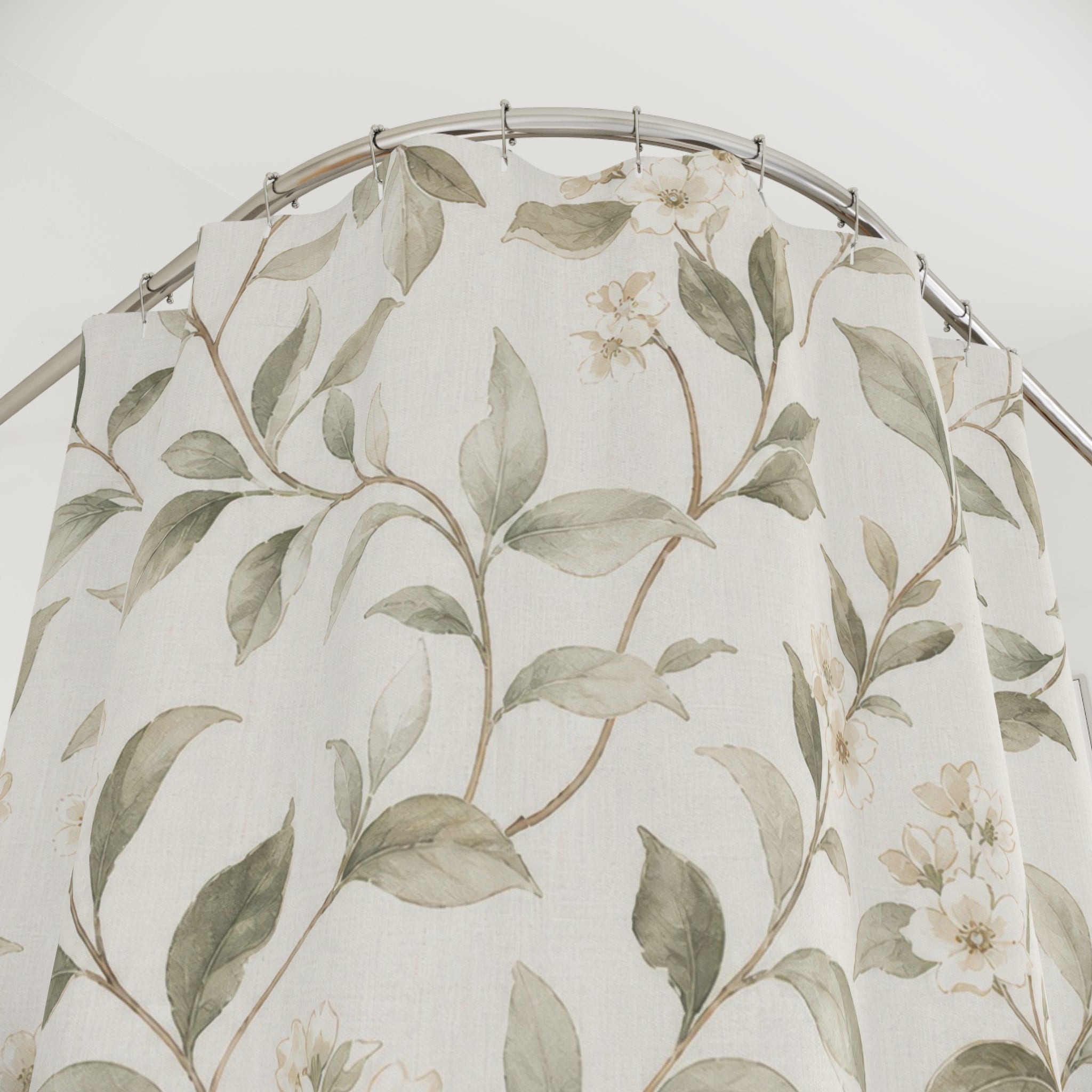 Sage Green Botanical Vine Shower Curtain