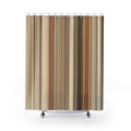 Tan Camel Brown Vertical Stripe Shower Curtain