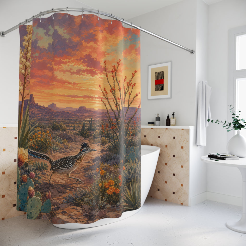 Southwestern Desert Shower Curtain – Cactus Sunset