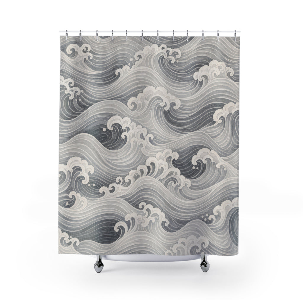 Grey Ocean Water Shower Curtain