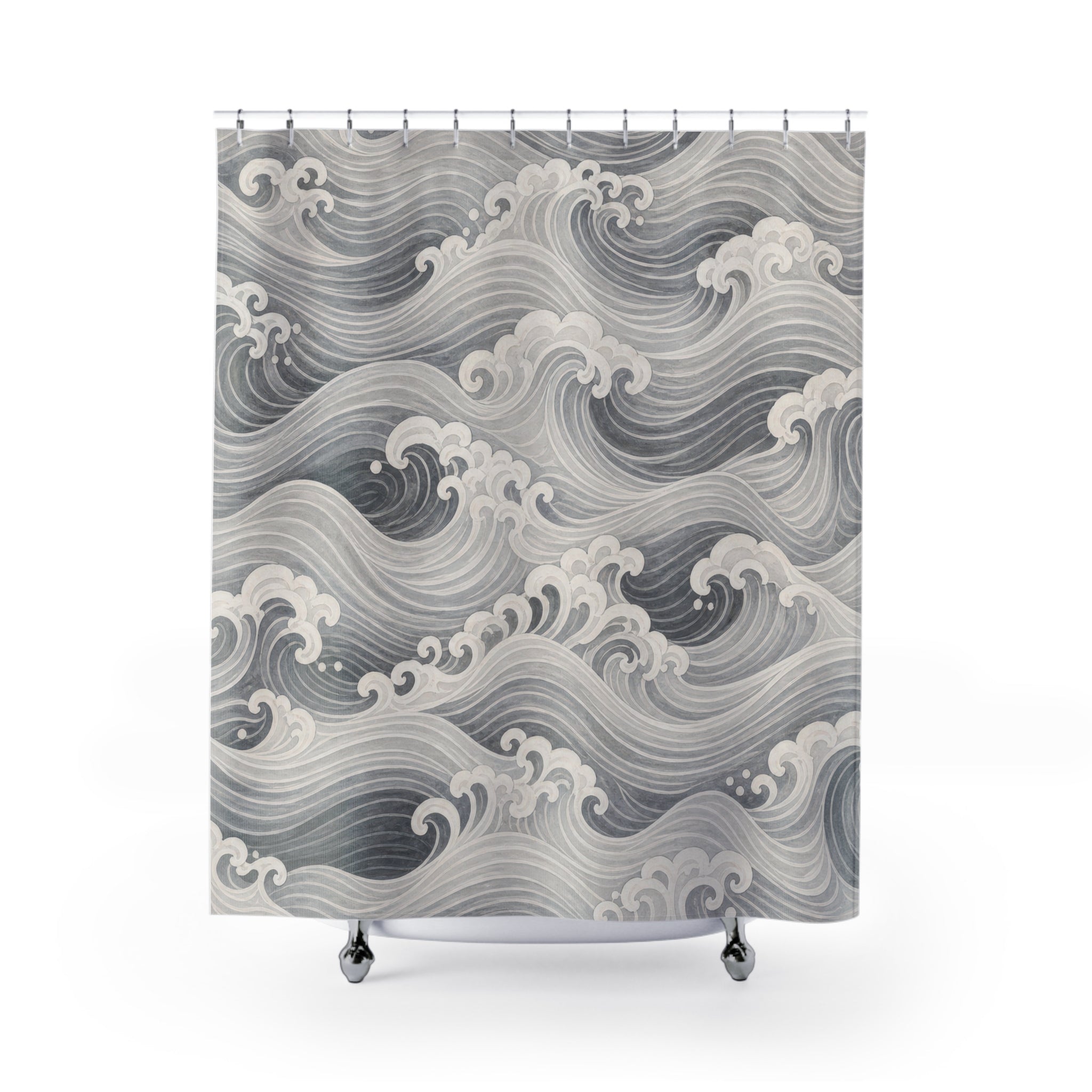 Grey Ocean Water Shower Curtain