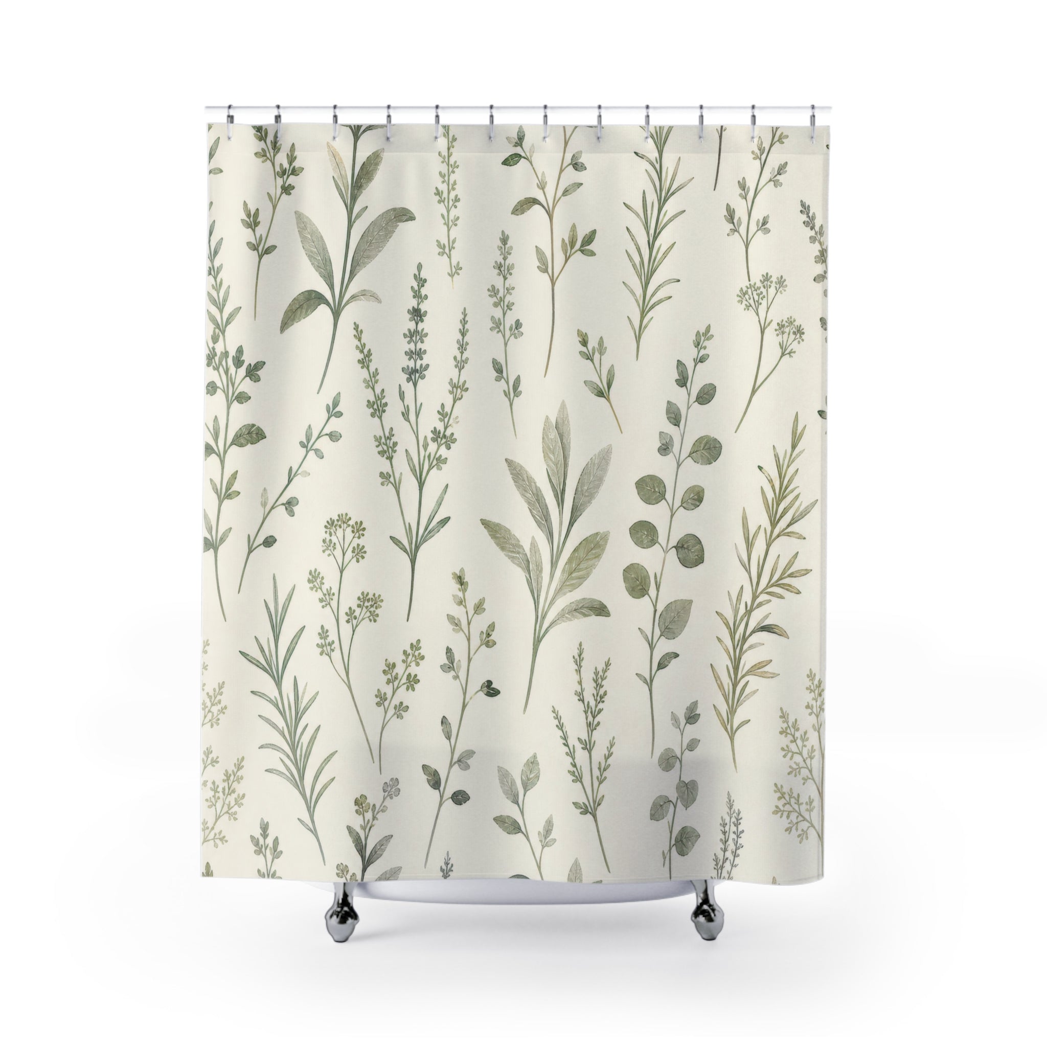 Sage Leaf Sprig Shower Curtain