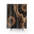 Stone Shower Curtain, Brown Black Agate Bath Decor, Cream Geode Abstract Pattern, Organic Earth Tone Neutral Guest Bathroom Decor Style