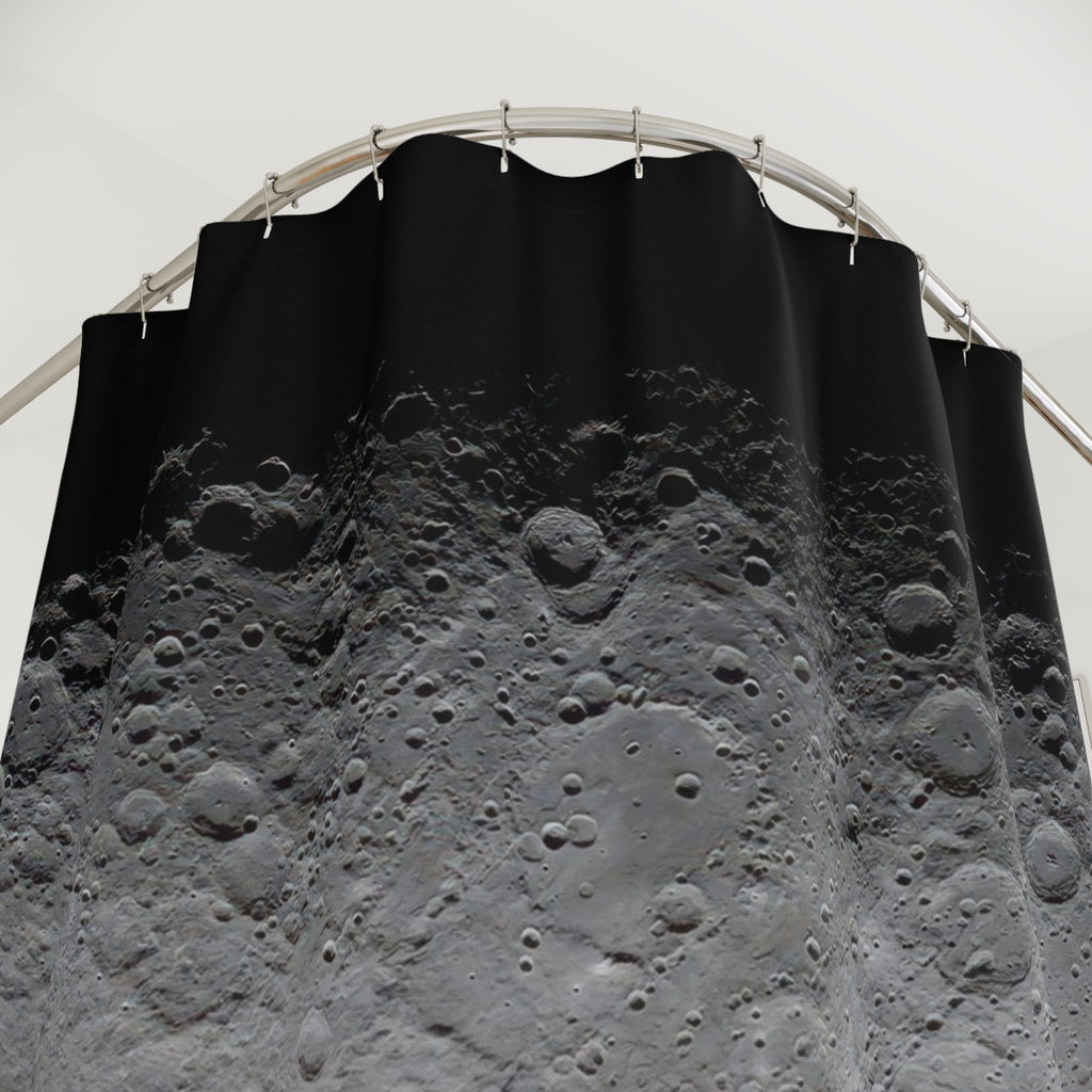 Black and Grey Moon Shower Curtain: Lunar Photo