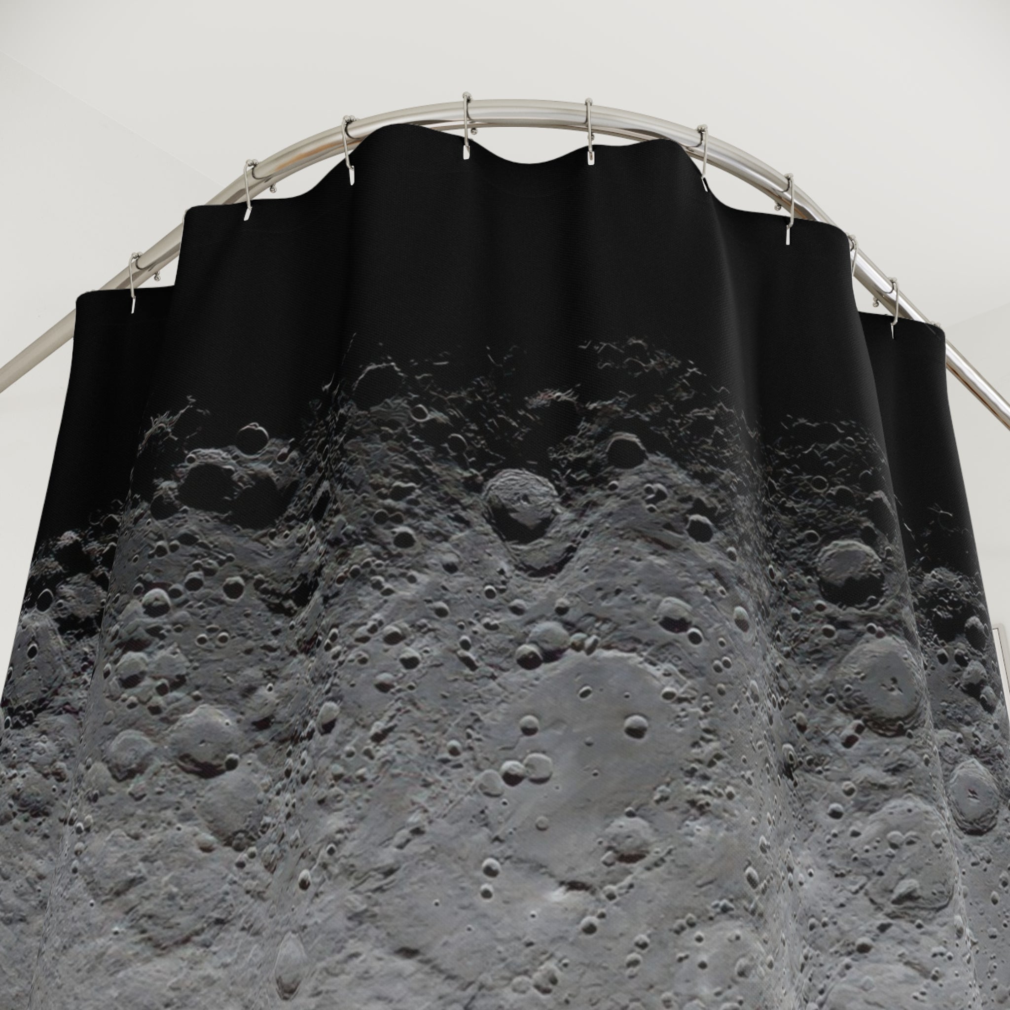 Black and Grey Moon Shower Curtain: Lunar Photo