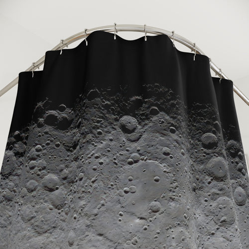 Black and Grey Moon Shower Curtain: Lunar Photo