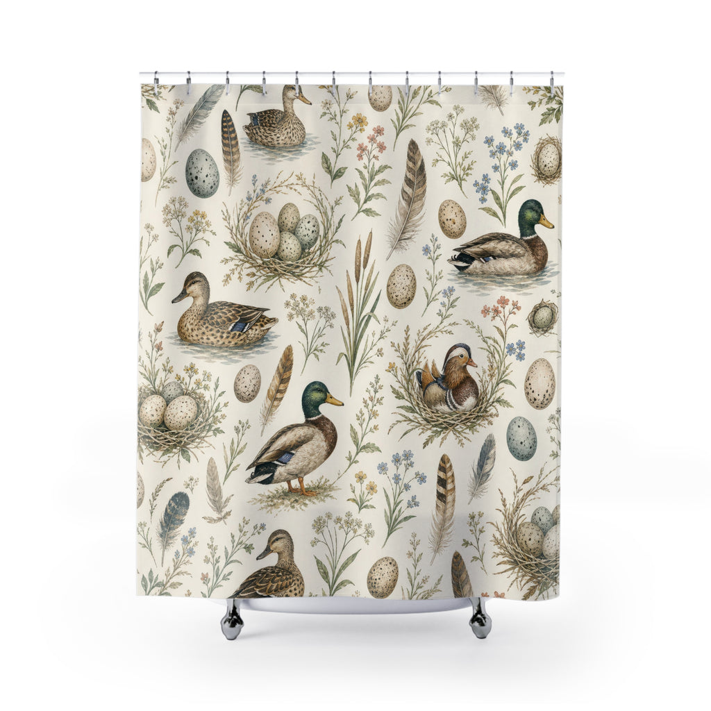 Mallard Nest Botanical Shower Curtain