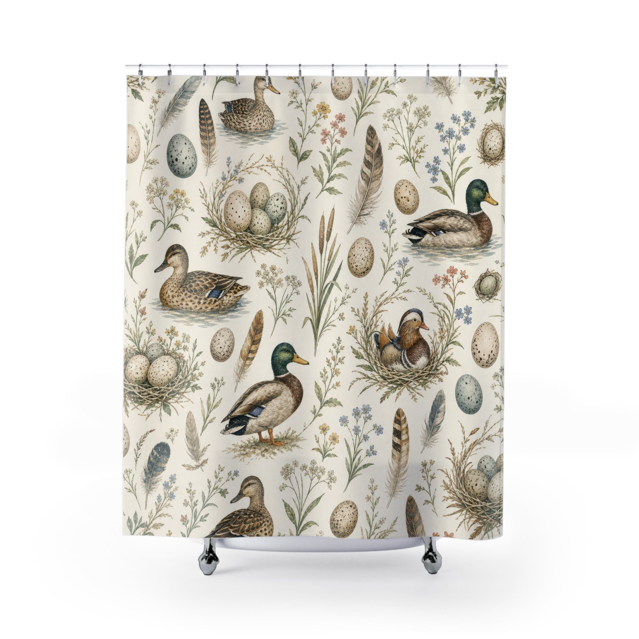 Mallard Nest Botanical Shower Curtain