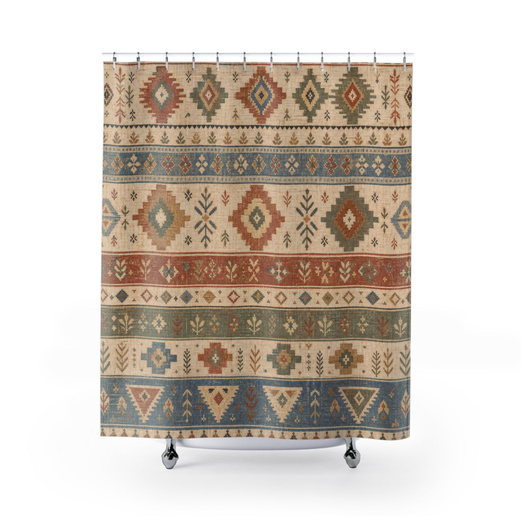 Southwestern Geometric Stripe Shower Curtain