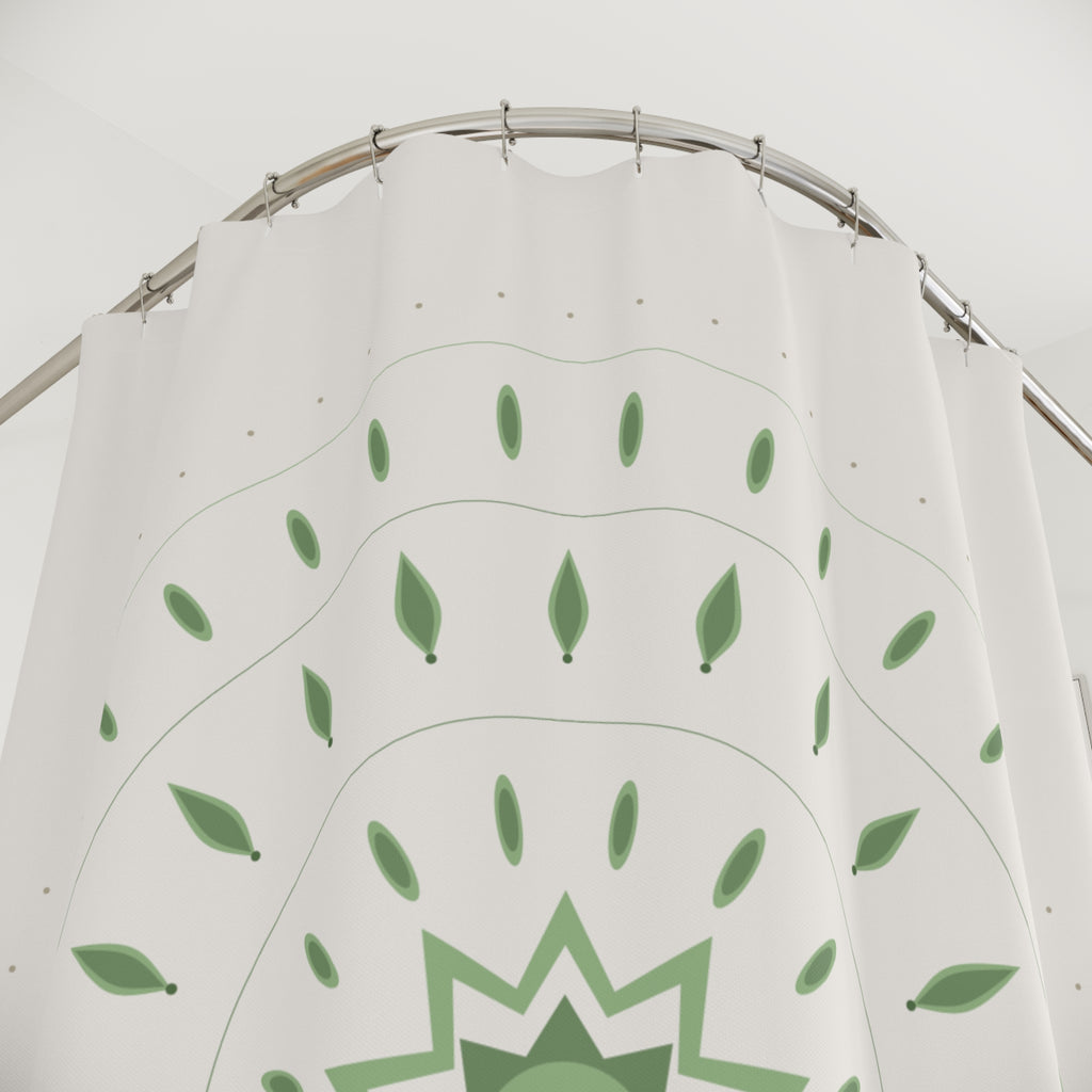 Sage Green Mandala Shower Curtain – Lotus Bloom