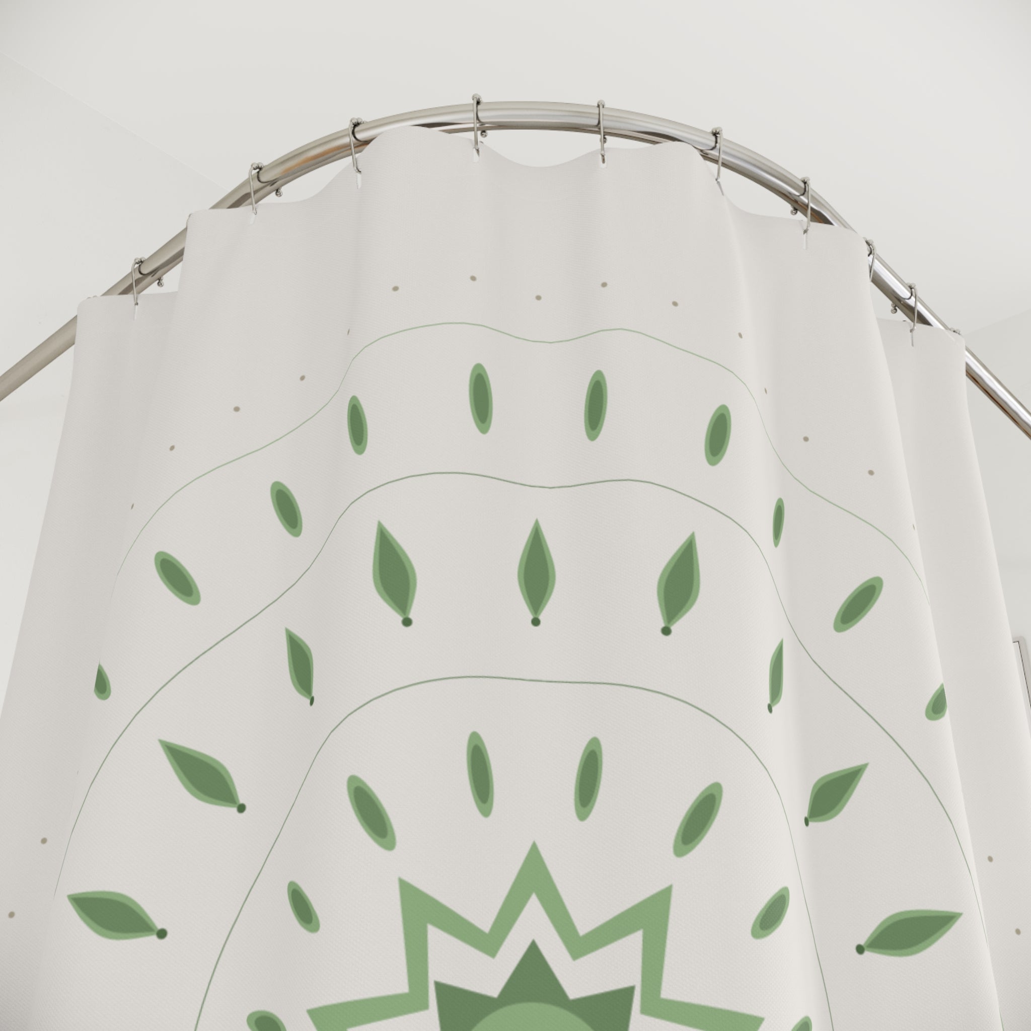 Sage Green Mandala Shower Curtain – Lotus Bloom