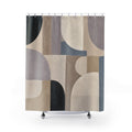 Blue Beige Arch Block Shower Curtain