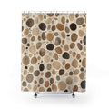 Brown Beige Pebble Stone Shower Curtain