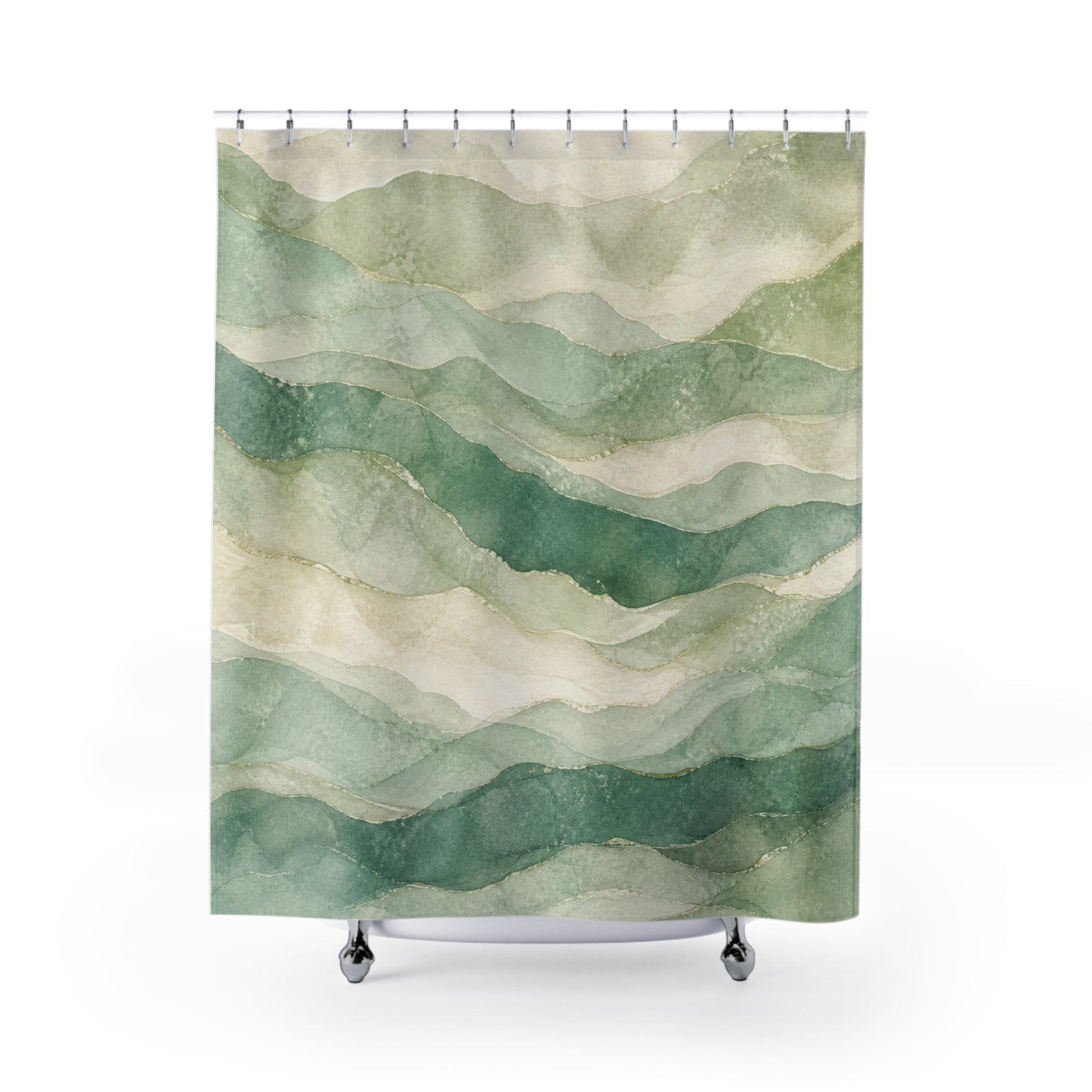 Sea Glass Wave Shower Curtain