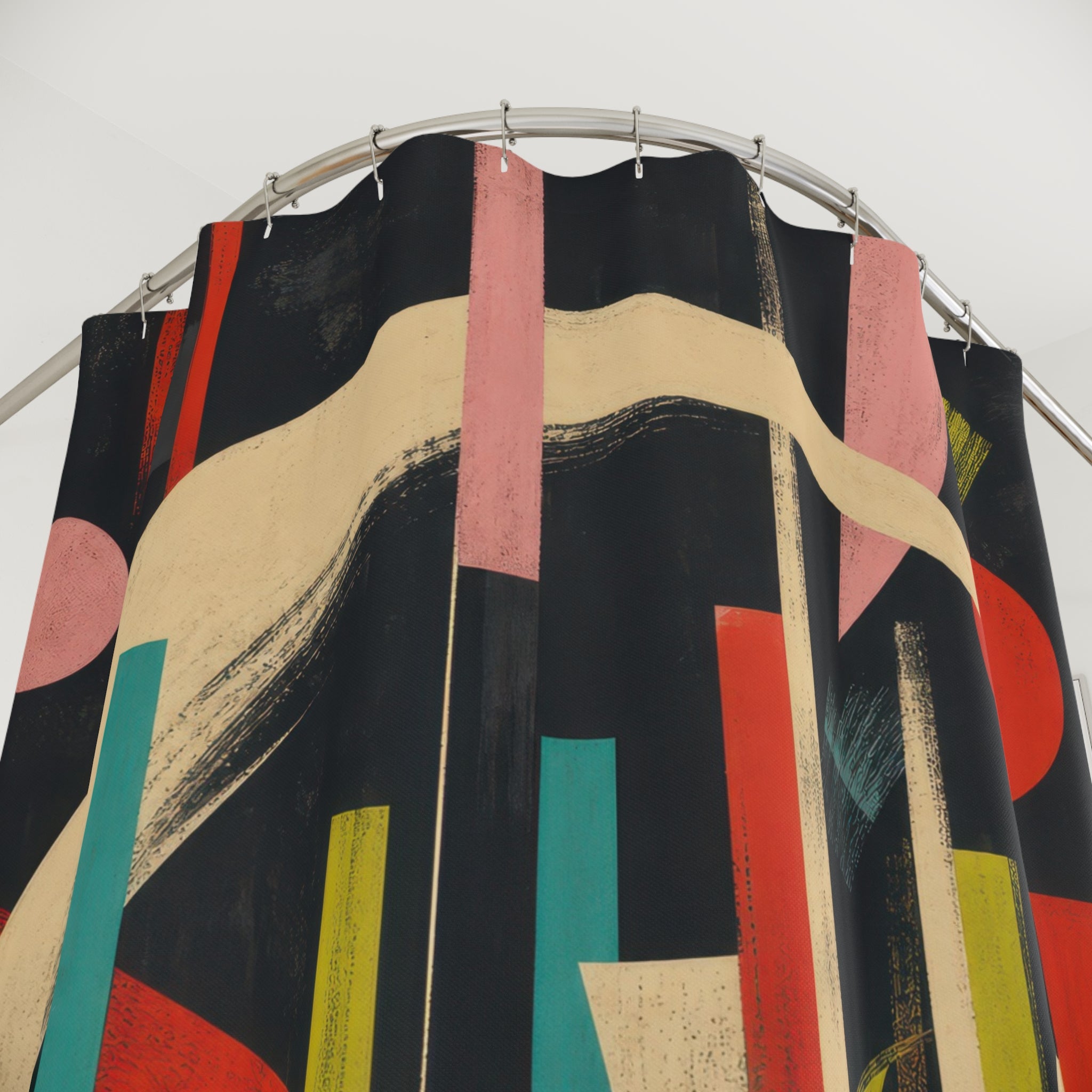 Jazz Rhythm Mid Century Modern Shower Curtain
