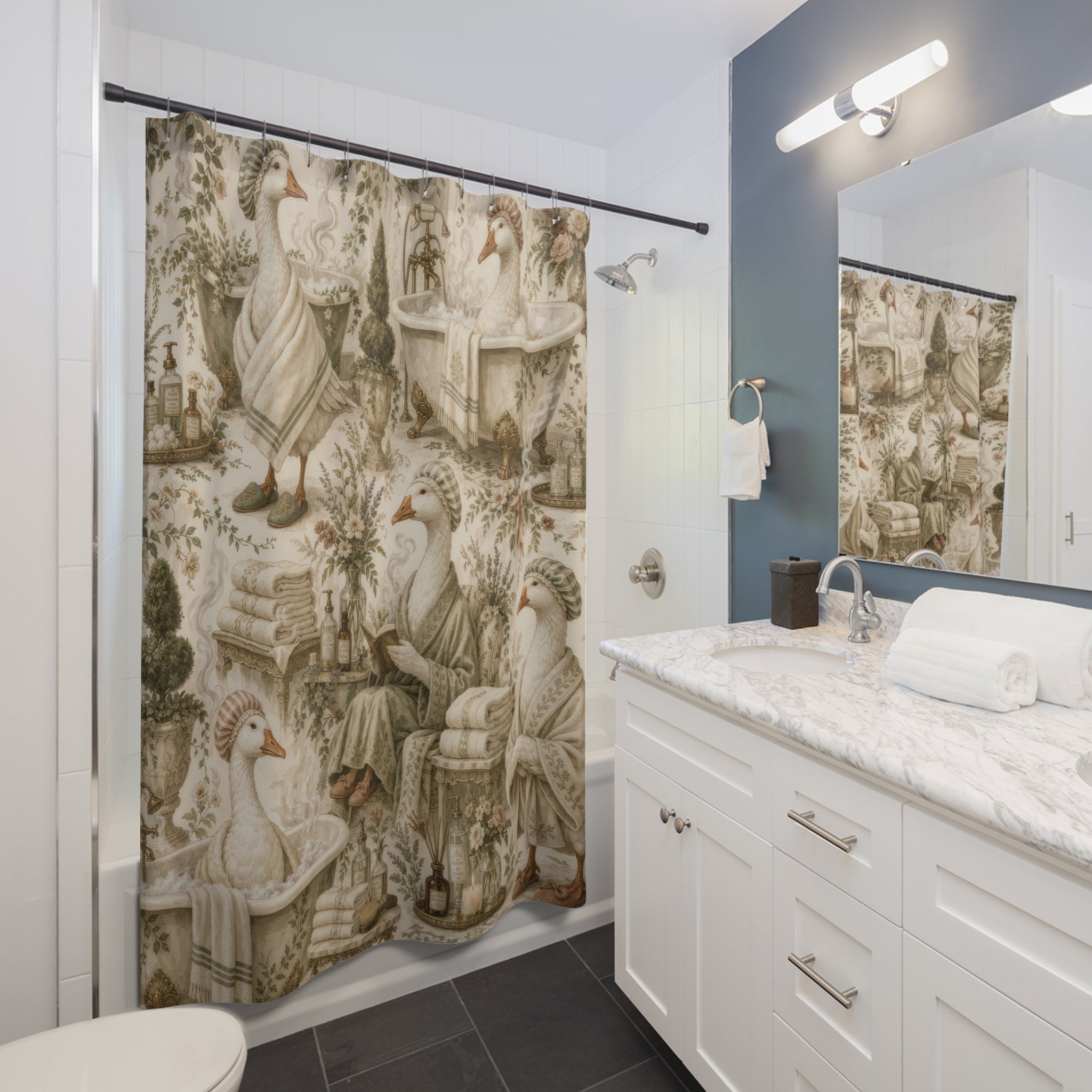 Funny Goose Shower Curtain – Vintage Bathhouse