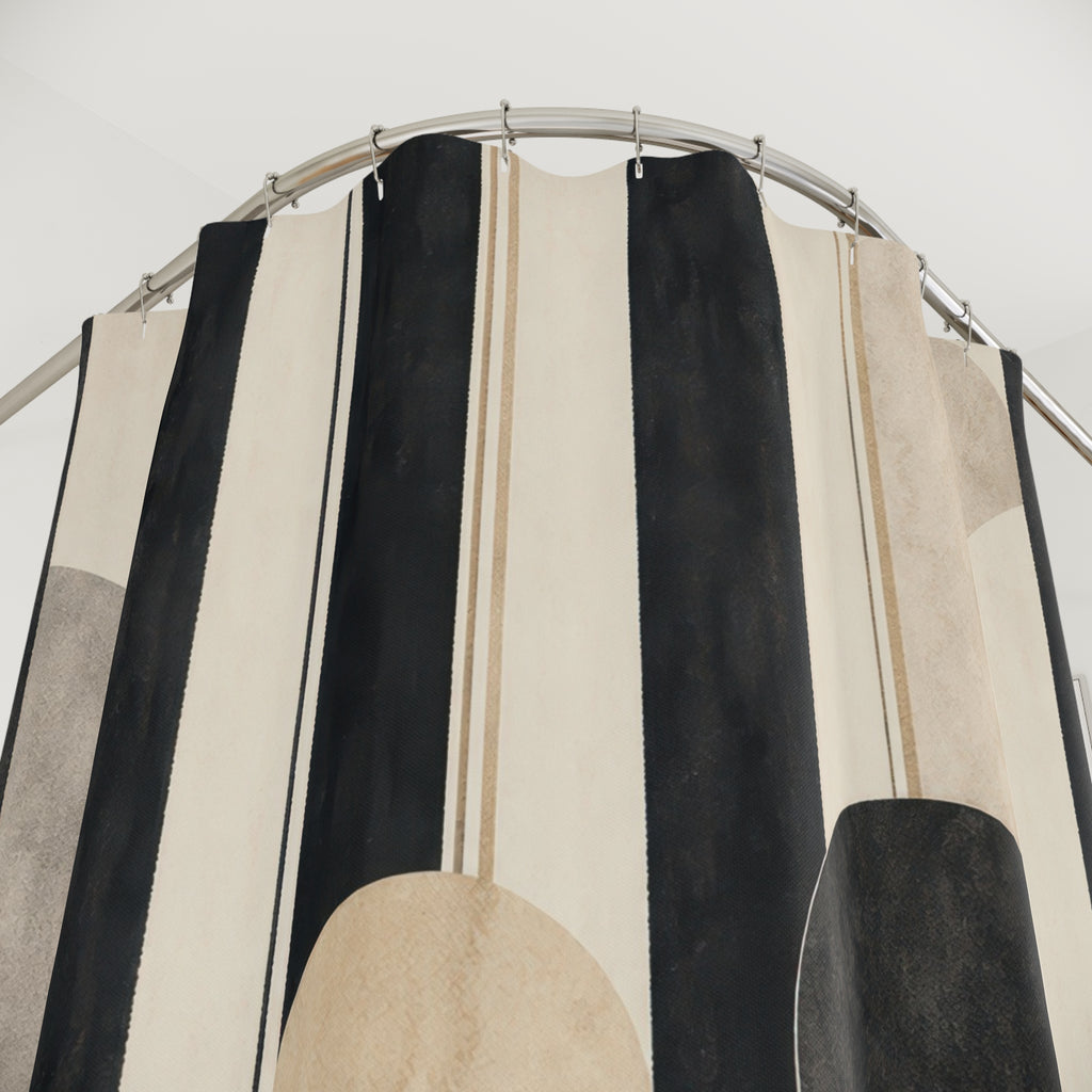 Beige Ivory Repeating Arch Stripe Shower Curtain
