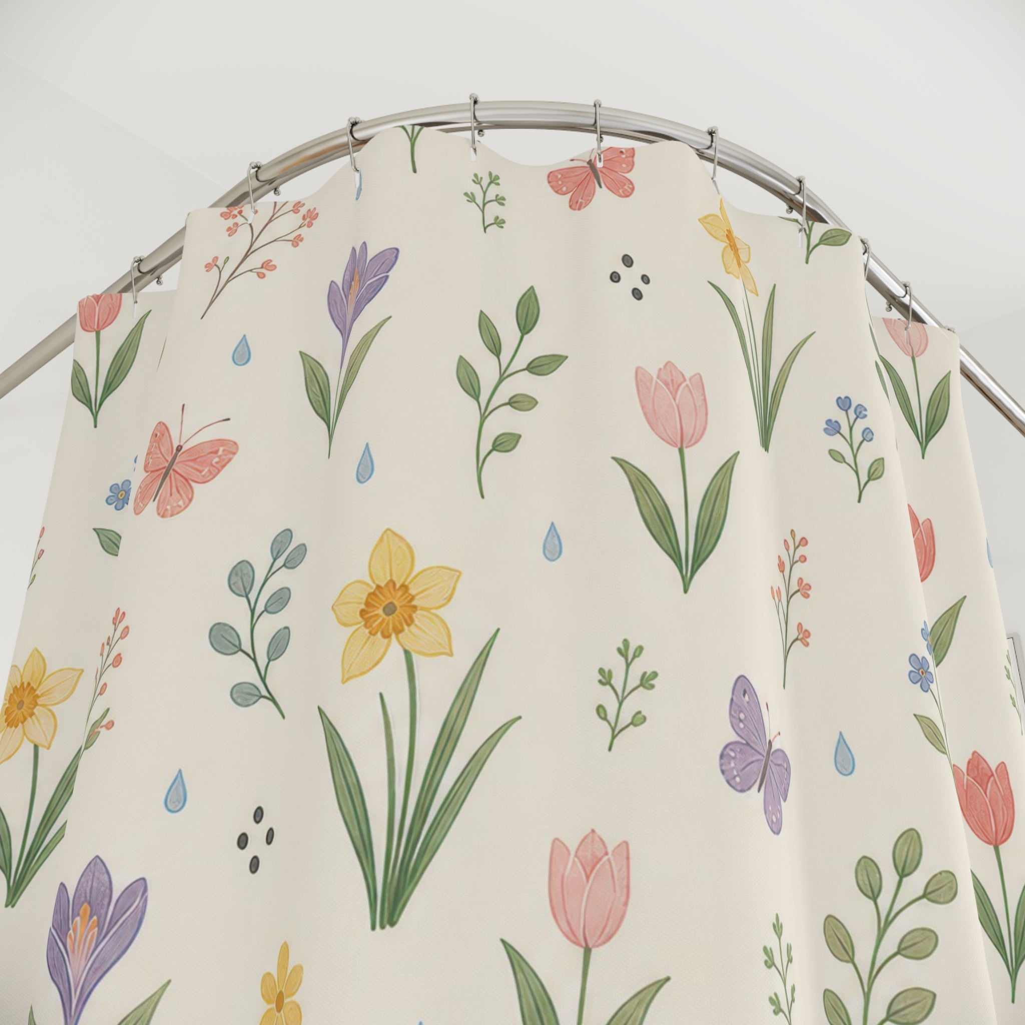 Spring Flower Floral Shower Curtain