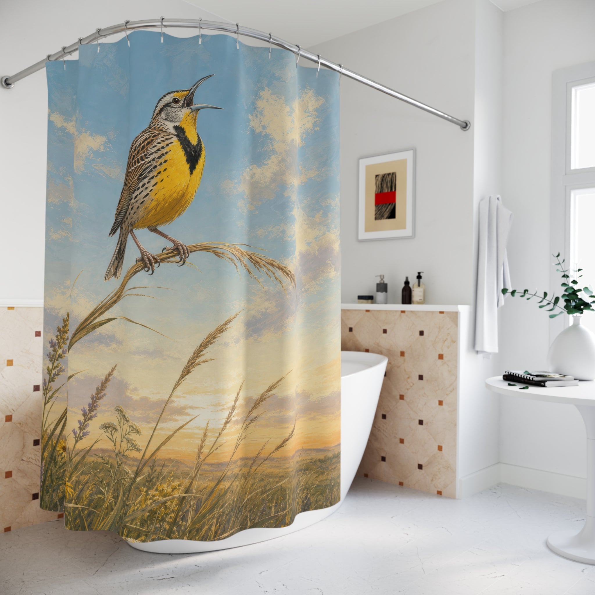Meadowlark Prairie Dawn Shower Curtain