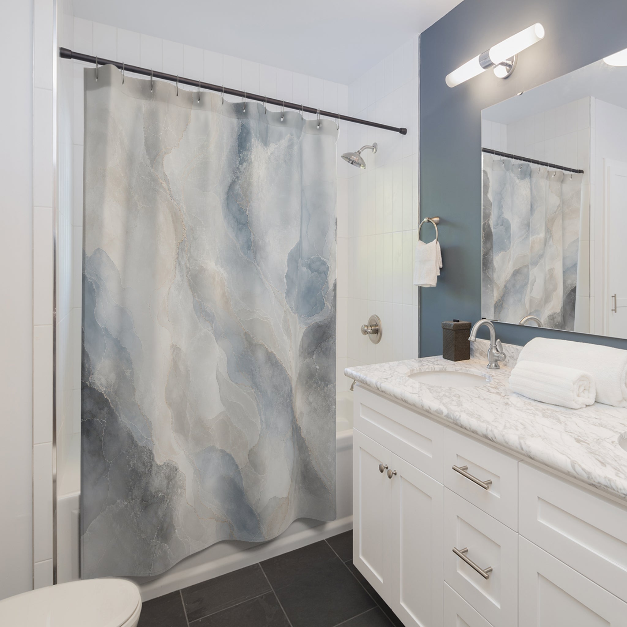 Marble Abstract Stone Shower Curtain