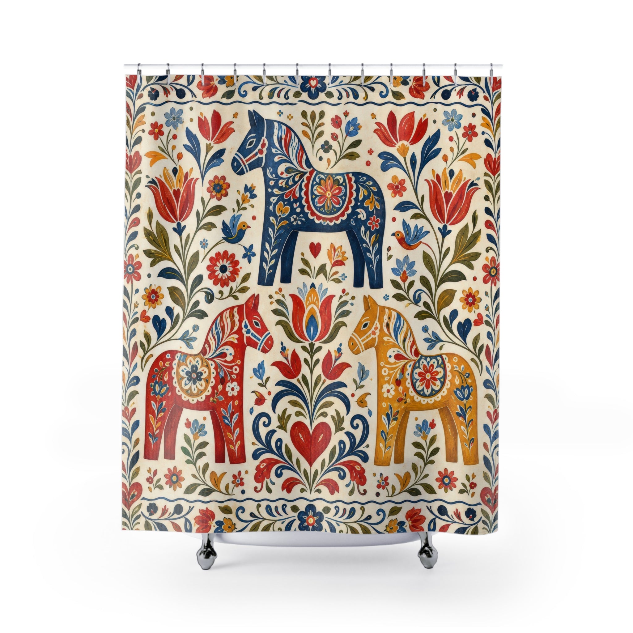 Colorful Folk Animal Unique Elephant Shower Curtain