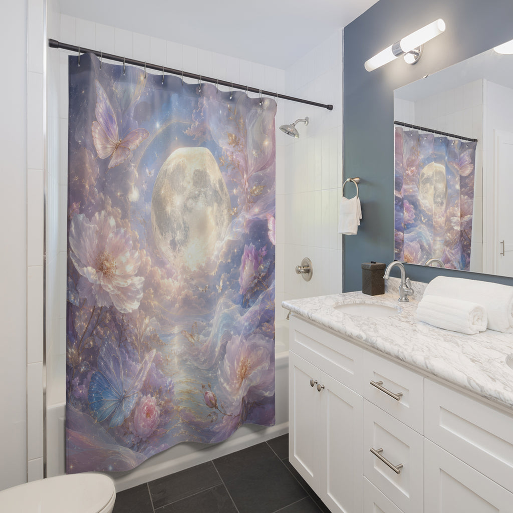 Ethereal Shower Curtain: Celestial Moon