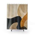 Black Ochre Organic Abstract Shower Curtain