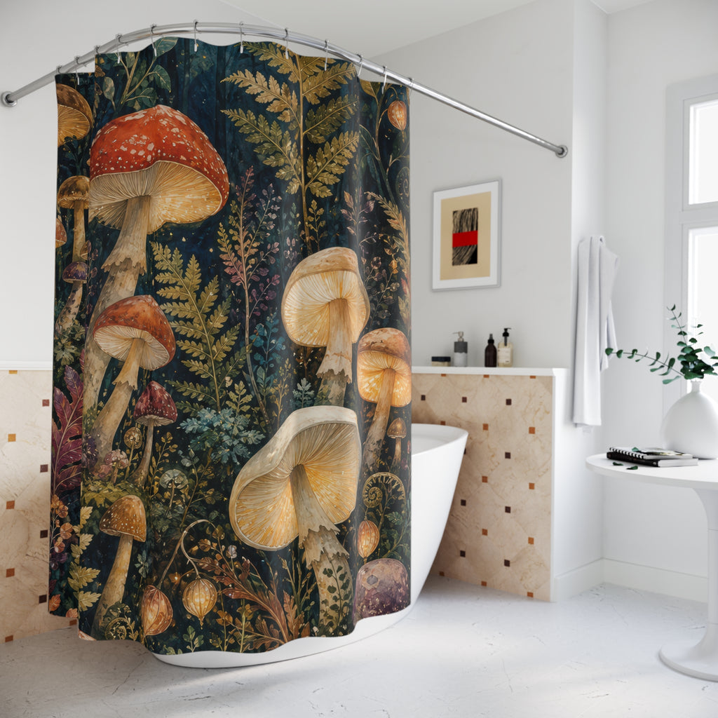 Mushroom Lantern Grove Shower Curtain