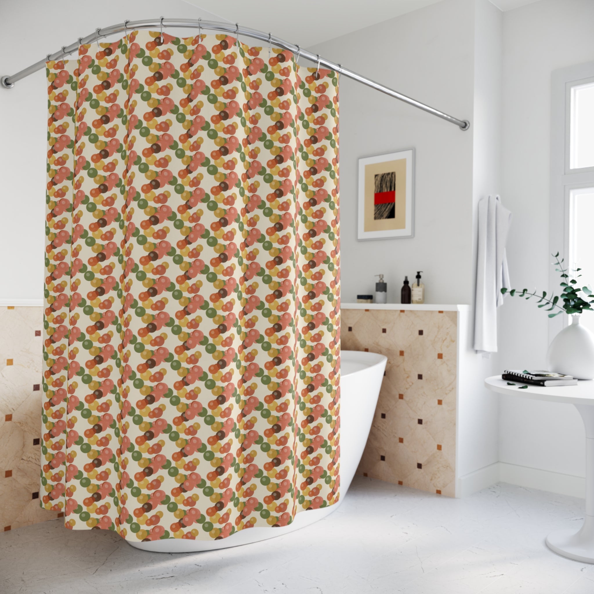 70s Bubble Scatter Shower Curtain