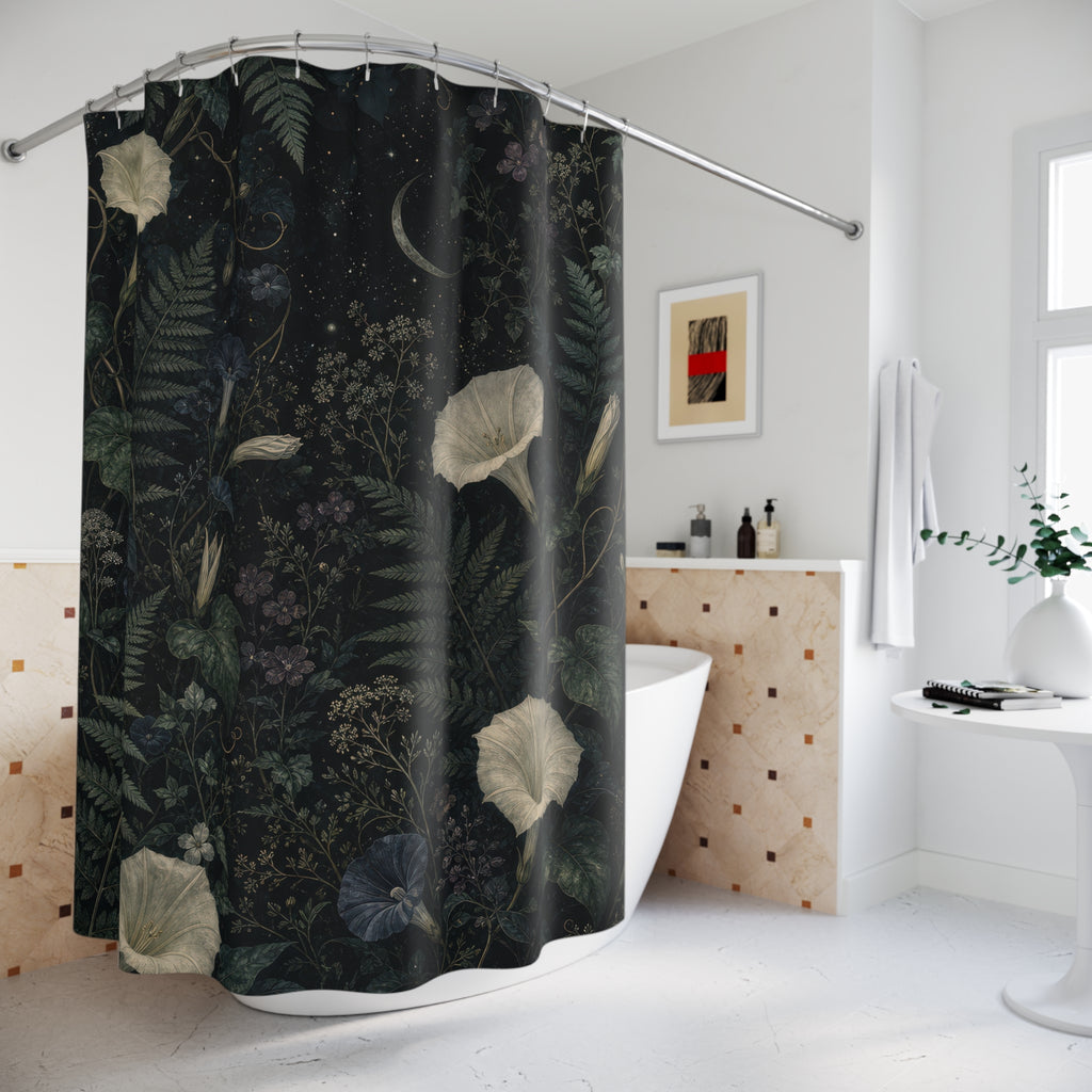 Dark Moon Garden Shower Curtain