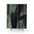 Black Green Geometric Shower Curtain