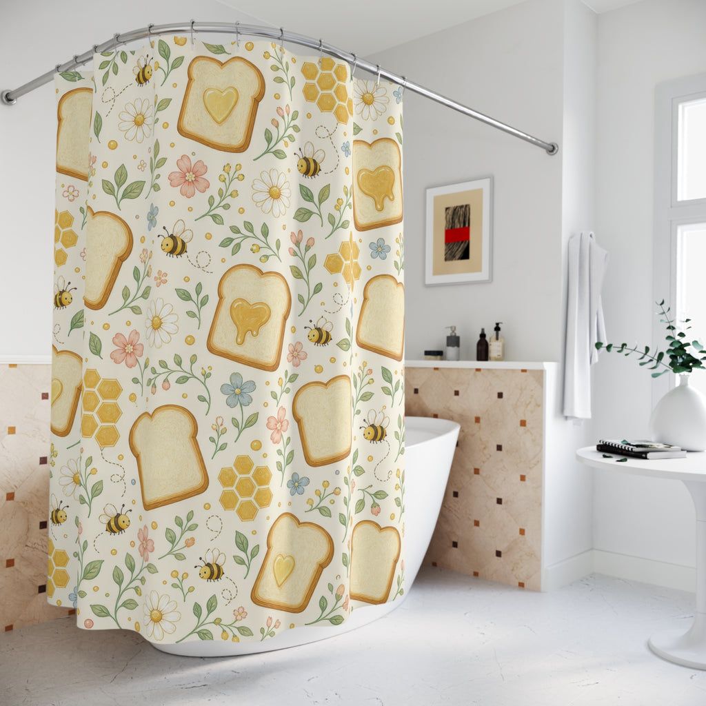 Toast Honey Cute Shower Curtain