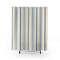 Porcelain Navy Ticking Shower Curtain