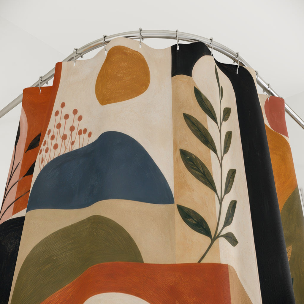 Terra Bauhaus Bloom Shower Curtain