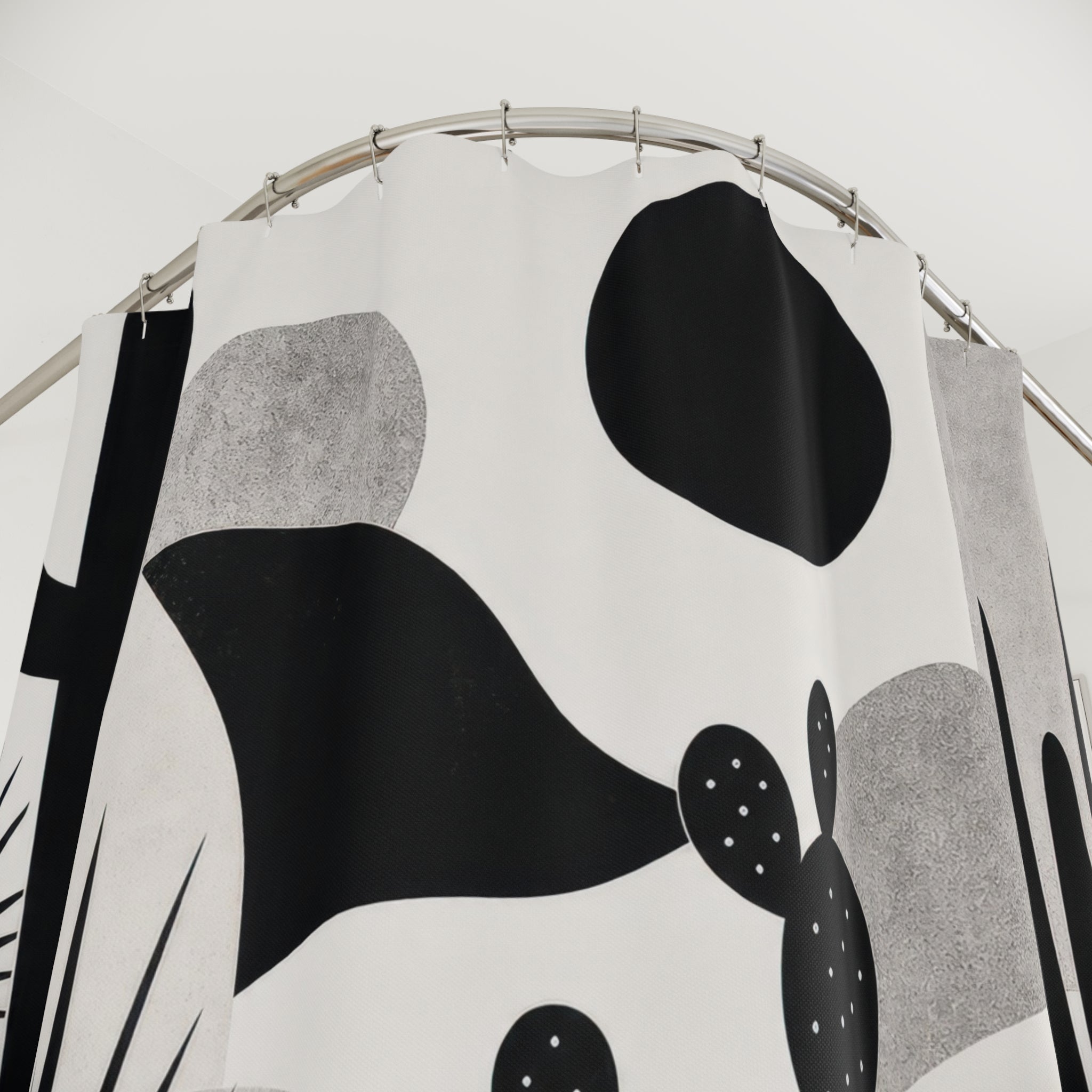 Black White Desert Landscape Shower Curtain