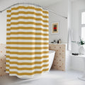 Yellow and White Horizontal Stripe Shower Curtain