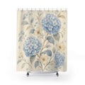 Light Blue Floral Hydrangea Shower Curtain