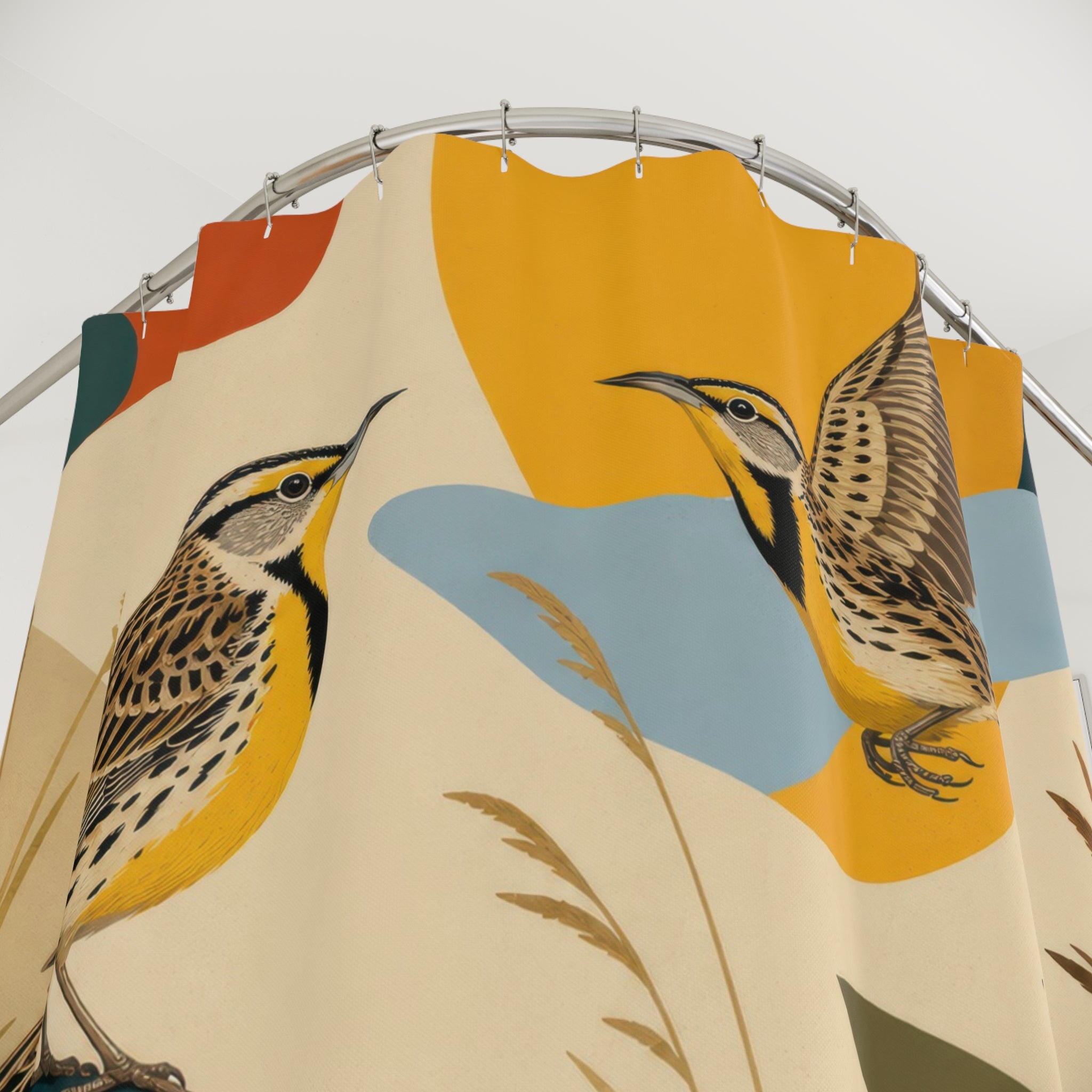 Meadowlark Modern Bird Trio Shower Curtain