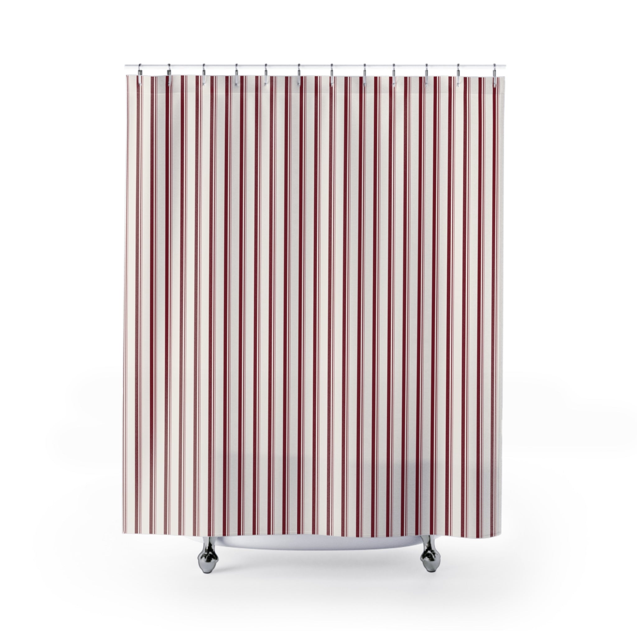 Red and White Stripe Shower Curtain – Heritage
