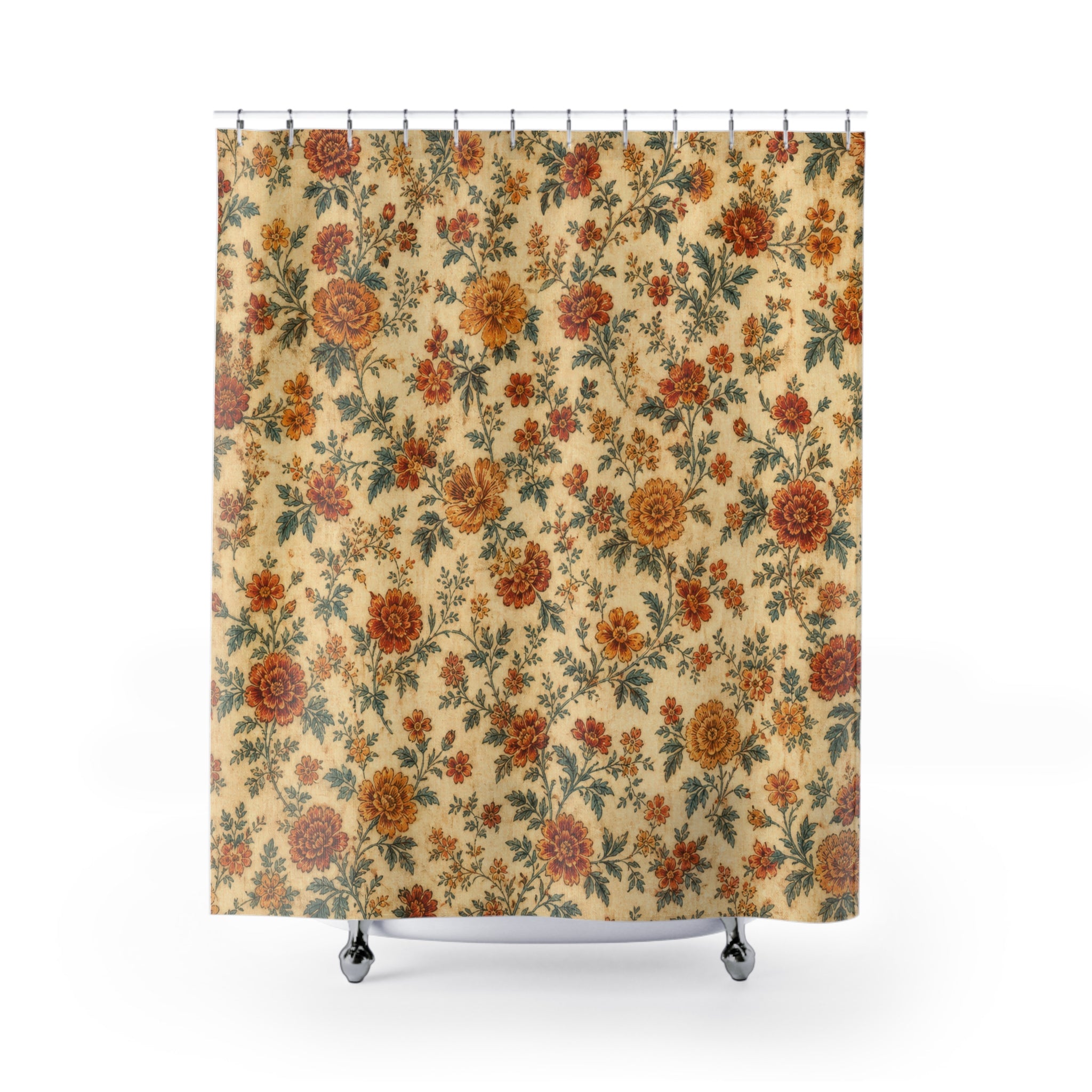 Vintage Ditsy Flower Shower Curtain