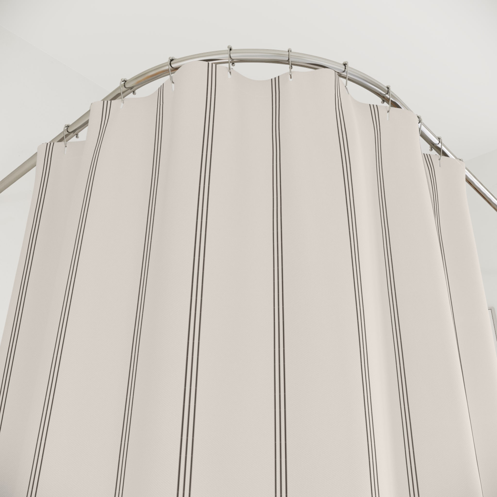 Grain Sack Stripe Shower Curtain – Charcoal on Cream