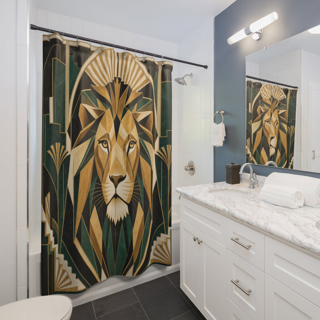 Art Deco Lion Shower Curtain