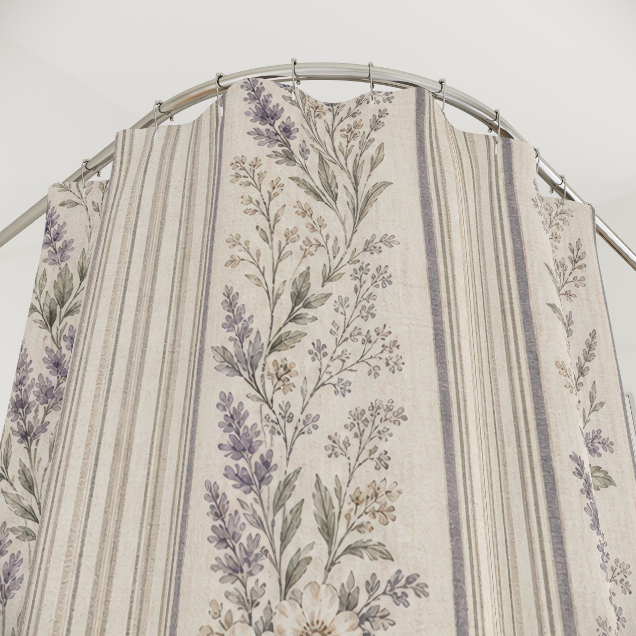 Lavender Gray Toile Shower Curtain