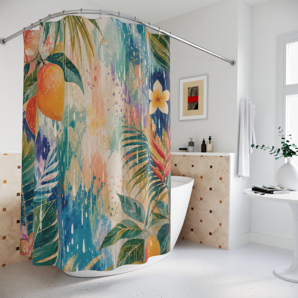 Mango Palm Monsoon Shower Curtain