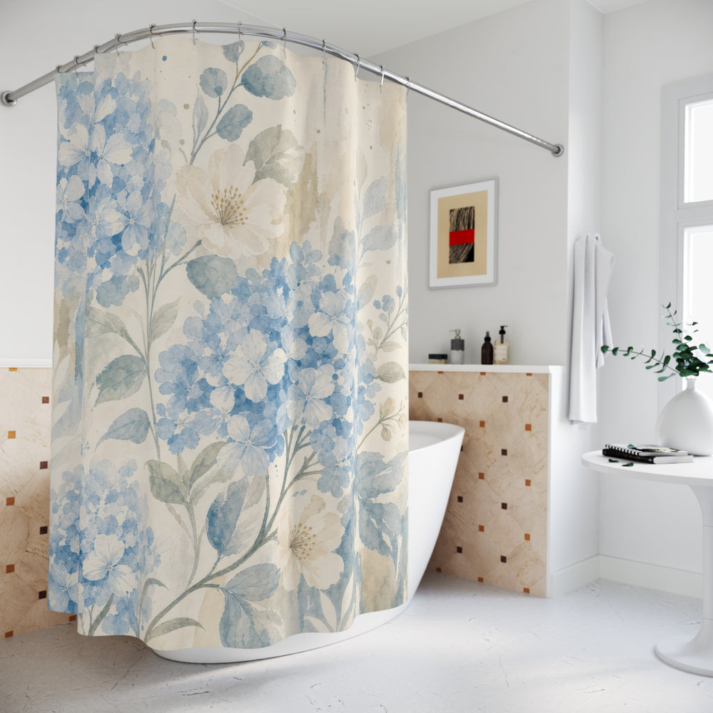 Watercolor Floral Hydrangea Shower Curtain