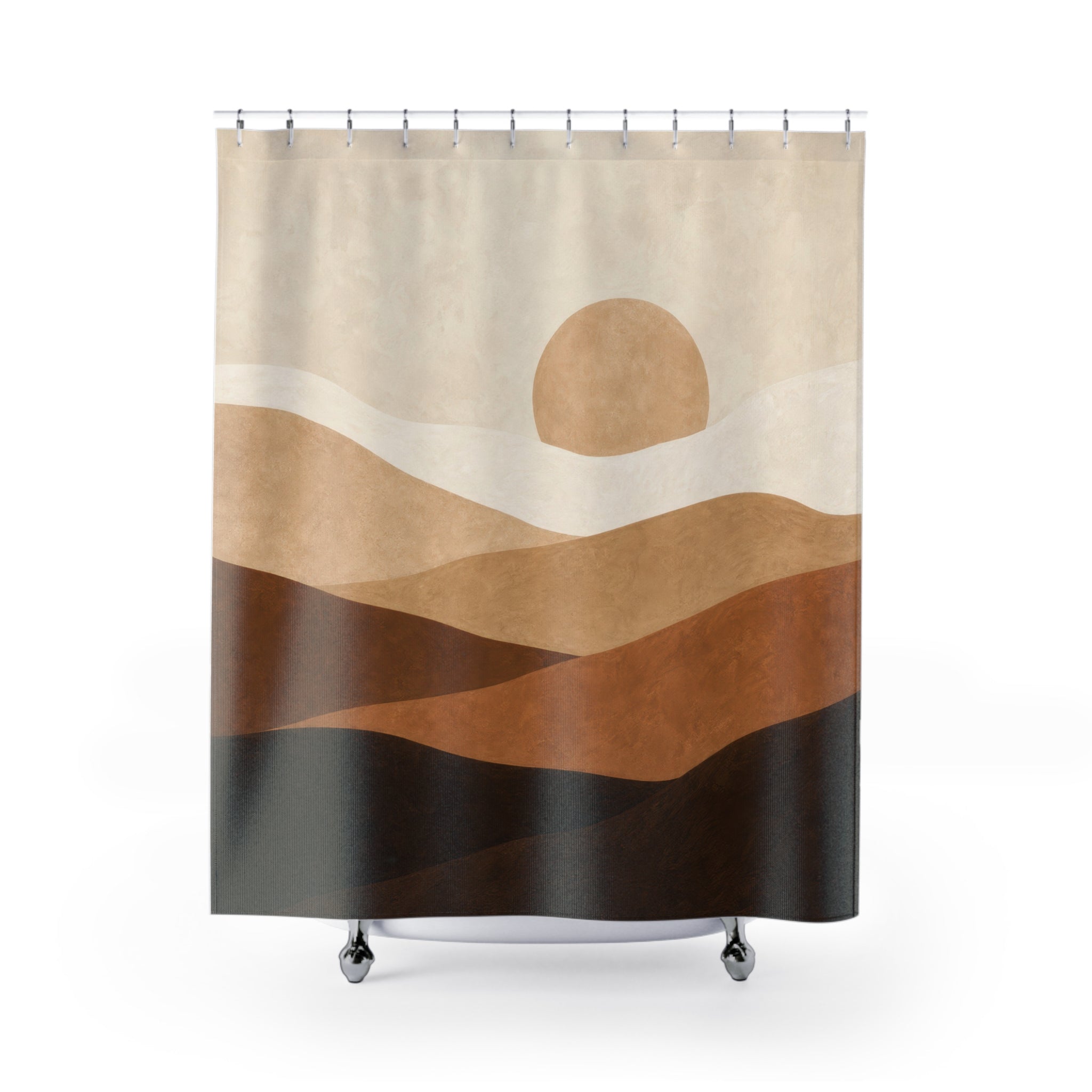Brown Beige Desert Hills Shower Curtain
