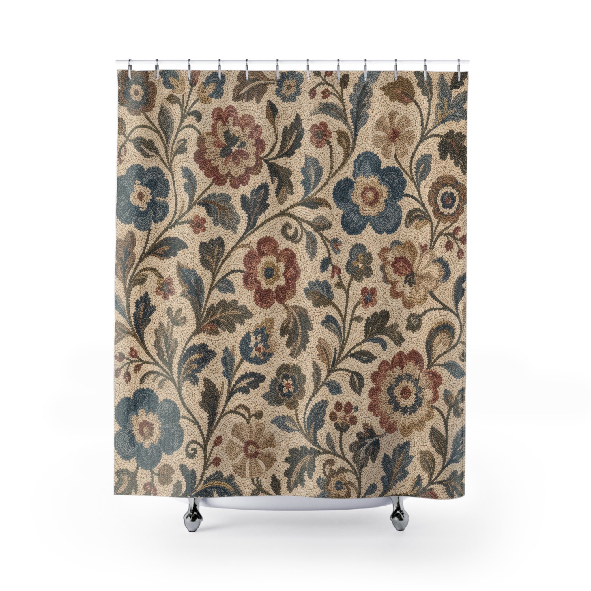 Rustic Tapestry Vintage Floral Shower Curtain